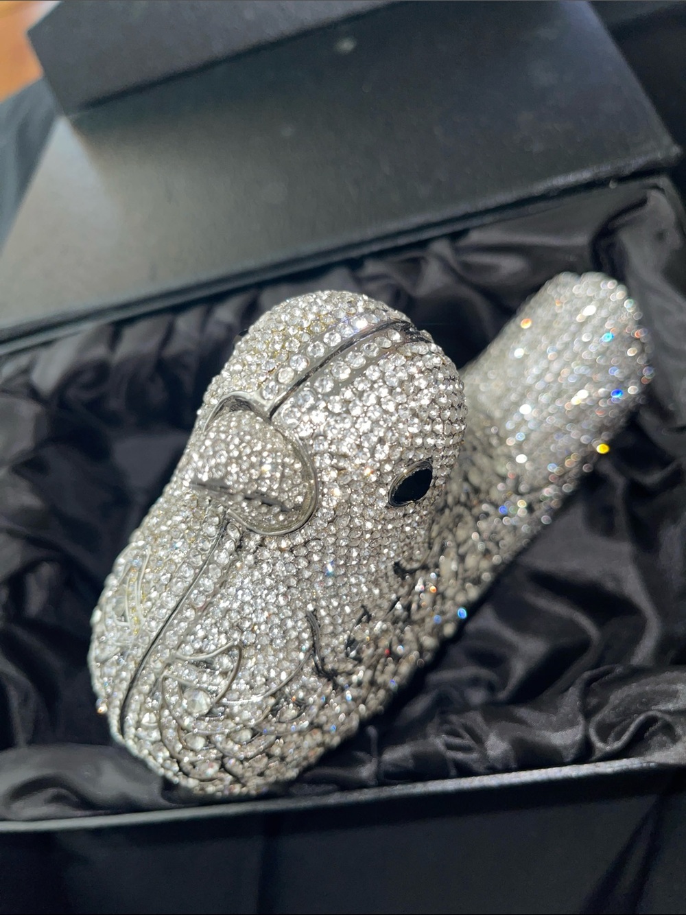 Silver Crystal Bird Clutch - Picture 3 of 6